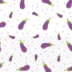 Flat Style Repeating Eggplant Drink Pattern Background for Textile and Design