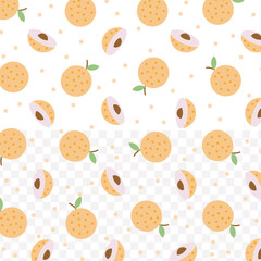 Flat Style Detailed Lychee Smoothie and Fruit Drink Seamless Pattern