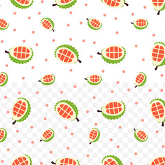 Seamless Flat Drink Durian Pattern Sweet Tropical Fruit Delicious Refreshment