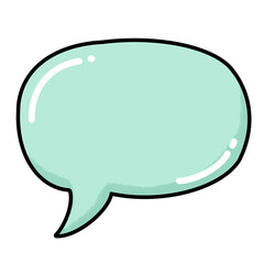 Mint Green Handdrawn Speech Bubble