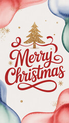 Happy New Year and Merry Christmas greeting card design with winter holiday decoration, snow, vector illustration, and a seasonal Xmas tree banner