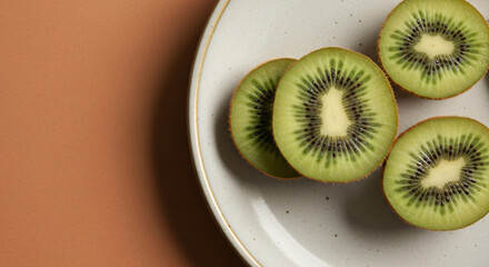Vibrant and fresh sliced kiwi fruit showcasing natural green color, juicy texture, and tropical appeal ideal for healthy snacks, desserts, and nutritious diets