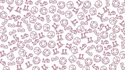 A repetitive pattern of nautical lifebuoys and marine elements creating a vibrant background suitable for marine, nautical, and seaside design projects.