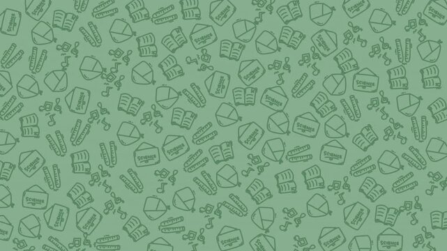 Animated video featuring a vibrant collection of icons and symbols representing education, technology, and communication in a dynamic motion sequence