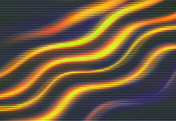 Dynamic Luminous Electric Wavy Lines with Scanline Effect Background