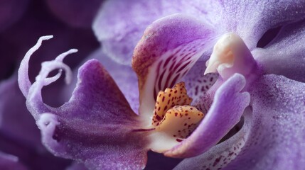 Close-Up of Vibrant Purple Orchid Flower Petals Showcasing Intricate Details and Textures in Natural Light Perfect for Botanical Art Lovers
