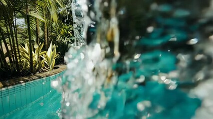 Water splashes on glass numbers