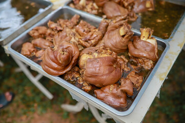 Pork leg rice, Thai food
