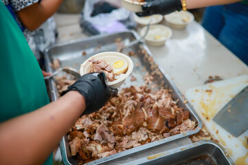 Pork leg rice, Thai food