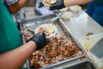 Pork leg rice, Thai food