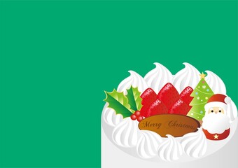 Strawberry and Whipped Cream Christmas Cake Frame for Holiday Banner
