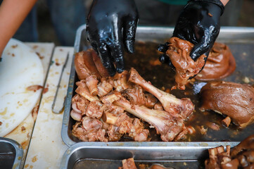 Pork leg rice, Thai food