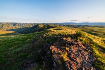 Volcanic Rock and Lush Green Canyons