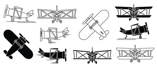 Set of airplane vector illustration © Hulla