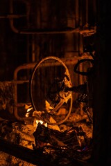 Machinery on fire in Nepal during protests