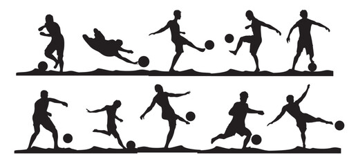 beach soccer silhouette vector