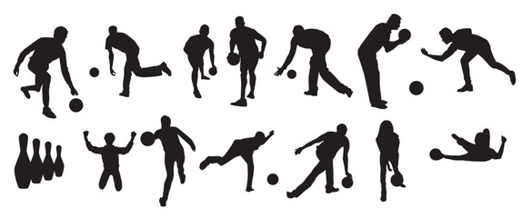  bowling silhouette set