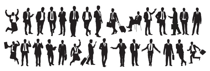 business silhouette set