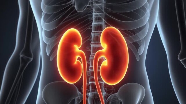 Anatomical illustration of the human kidneys and upper urinary tract, highlighting their vital role in the body's filtration system