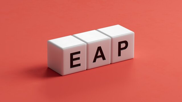 eap questions and answers on wooden cubes.close up of wooden cubes,Business Concept.3D rendering.