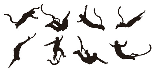 Set of Bungee vector illustration