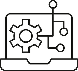 hybrid technology icon, mechatronics, innovation