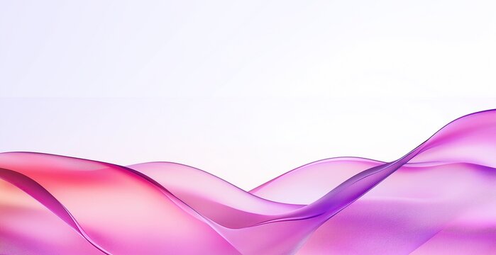 Abstract background with pink and purple waves on white canvas for presentations or cover art representing creativity and luxury