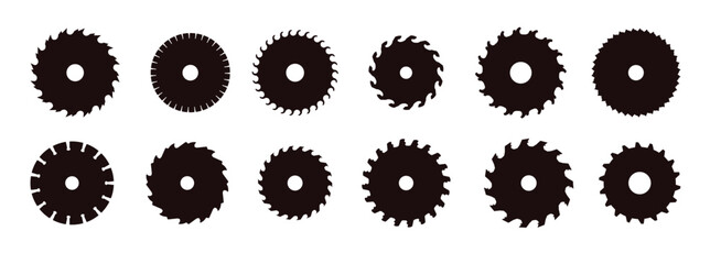  circular saw blade silhouettes.