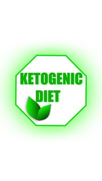 Health fitness graphic animation. Ketogenic diet motion background vertical video. Nutrition wellness weight loss plan. Keto low carb high fat diet vertical video.