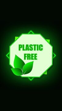 Marketing corporate social responsibility. Green eco friendly nature motion graphics vertical video. Nature environment badge logo design. Corporate social responsibility motion graphics.
