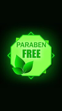 Eco friendly natural product animation. Paraben free clean beauty logo vertical video. Health wellness animated logo. Paraben free packaging design vertical video.