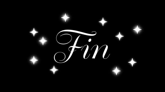 キラキラの光とfinの文字の動画素材