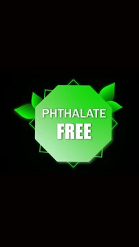 Environmental awareness campaign animation with phthalate free label vertical video. Organic nature themed phthalate free animation for clean product branding vertical video.