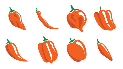 chili peppers vector icon 