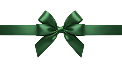 Green ribbon and bow transparent background