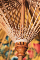 Intricate structure of Thai Bo Sang umbrella from inside