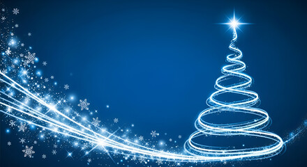 Christmas card with Magic Tree. Vector