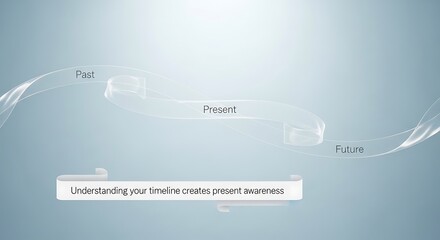 Abstract illustration of timeline and present awareness concept
