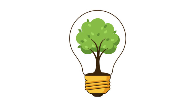 Eco Friendly Concept Tree Growing Inside a Light Bulb Sustainability Innovation green energy - Powered by Adobe