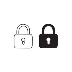  Simple Lock Icon Vector Illustration