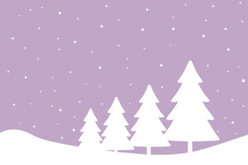 Purple Snowfall Minimal Winter Landscape