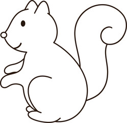 Squirrel Cartoon Coloring Book Sideways for Kids