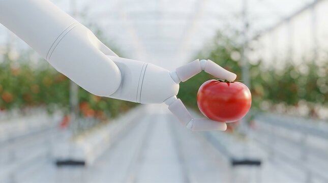 Robotic Arm Harvesting Ripe Tomato