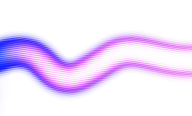 Abstract glowing neon light flow wave shaped halftone gradient overlay PNG. Glowing lighting colour flow gradient shape backdrop design multicolour background, transparent background 