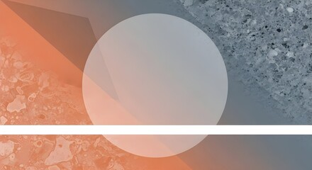 A minimalist and modern background design combining a textured, gritty surface with a soft, orange/red gradient and a large white circle.