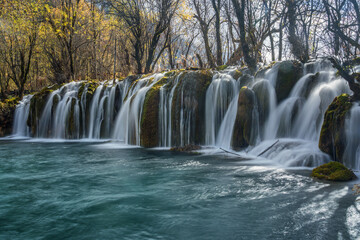Jiuzhaigou Arrow Bamboo Lake Waterfall close-up