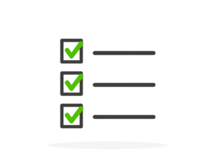 Fhecklist Icon with Three Green Checkmarks, Transparent Background