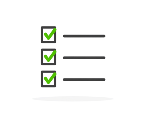 Fhecklist Icon with Three Green Checkmarks, Transparent Background - Powered by Adobe