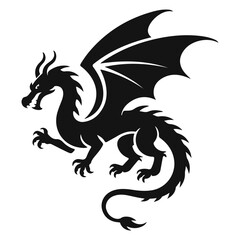 Dragon silhouette vector illustration