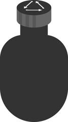 재활용 마크가 있는 물병 실루엣 아이콘